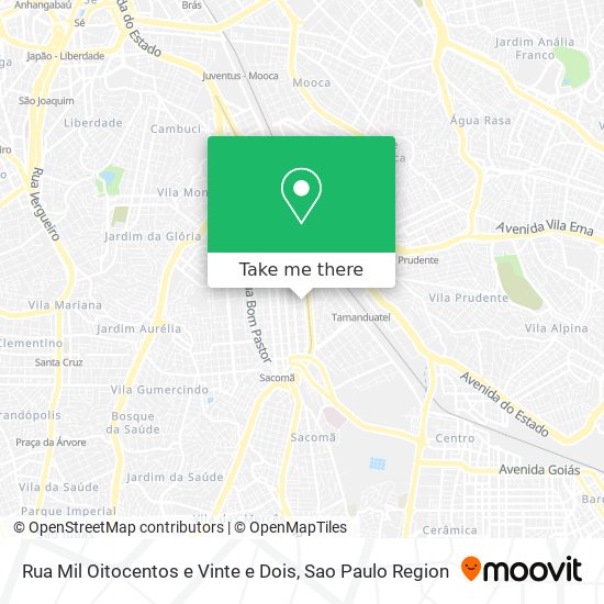 Mapa Rua Mil Oitocentos e Vinte e Dois