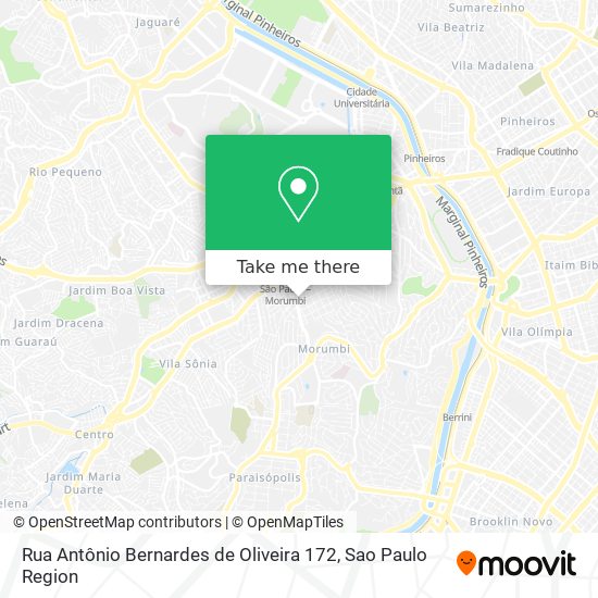 Mapa Rua Antônio Bernardes de Oliveira 172