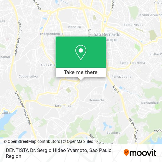 Mapa DENTISTA Dr. Sergio Hideo Yvamoto