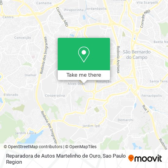 Mapa Reparadora de Autos Martelinho de Ouro