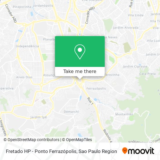 Fretado HP - Ponto Ferrazópolis map