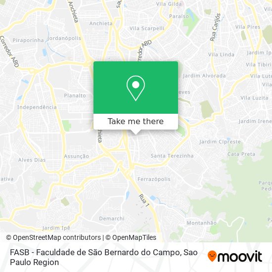 FASB - Faculdade de São Bernardo do Campo map