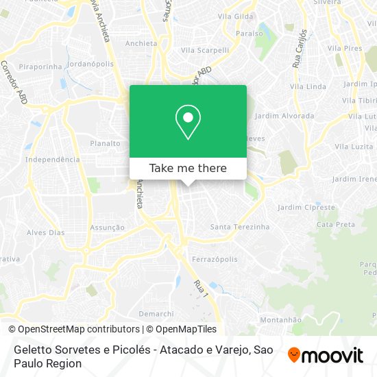 Geletto Sorvetes e Picolés - Atacado e Varejo map