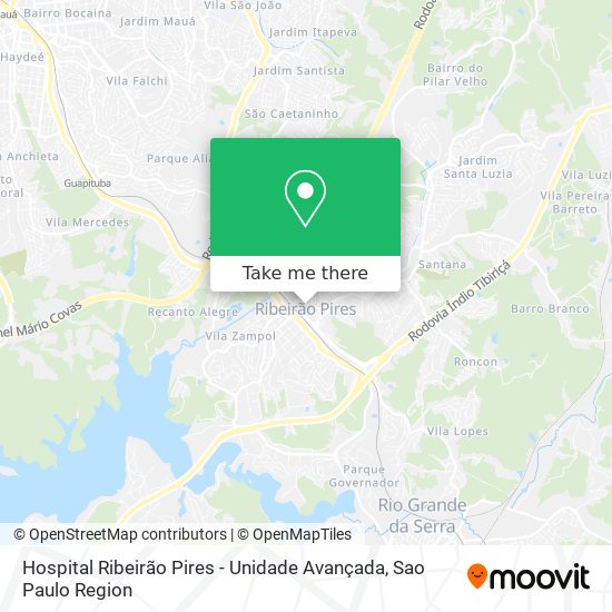 Hospital Ribeirão Pires - Unidade Avançada map