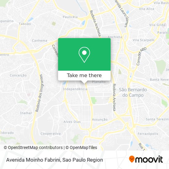 Avenida Moinho Fabrini map