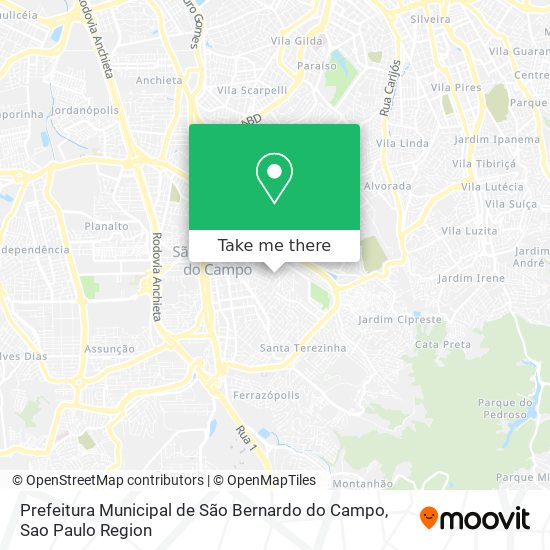 Mapa Prefeitura Municipal de São Bernardo do Campo