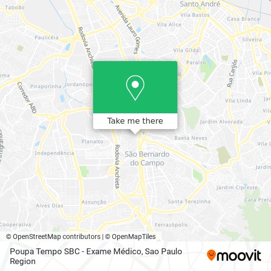 Poupa Tempo SBC - Exame Médico map