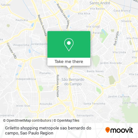 Mapa Griletto shopping metropole  sao bernardo do campo