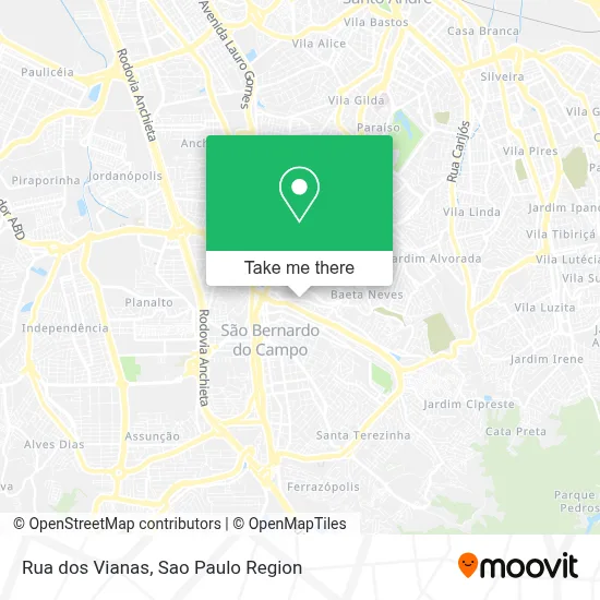 Rua dos Vianas map