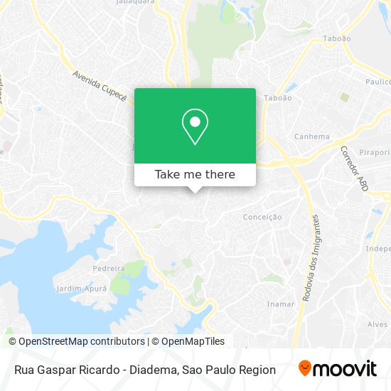 Rua Gaspar Ricardo - Diadema map