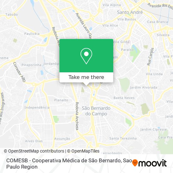 COMESB - Cooperativa Médica de São Bernardo map