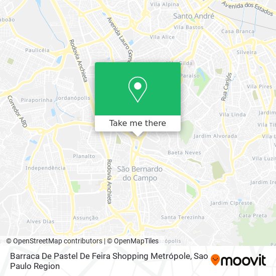 Barraca De Pastel De Feira Shopping Metrópole map