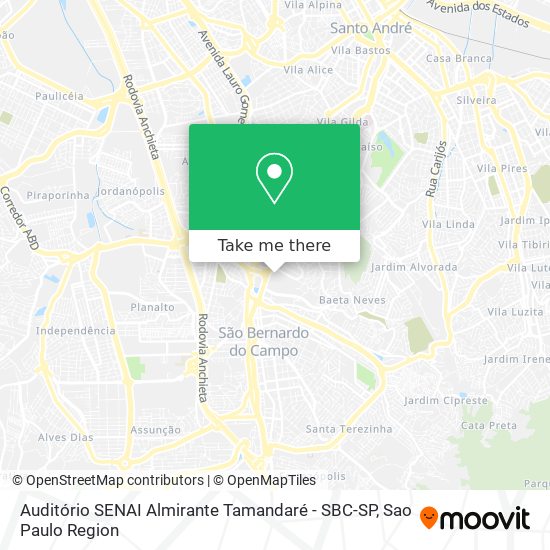 Mapa Auditório SENAI Almirante Tamandaré - SBC-SP