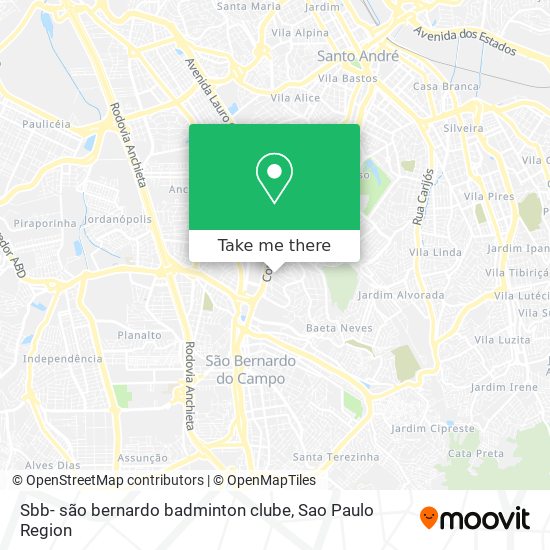Sbb- são bernardo badminton clube map