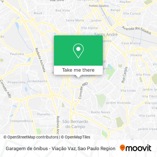 Mapa Garagem de ônibus - Viação Vaz