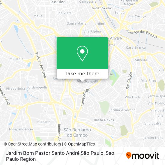Jardim Bom Pastor Santo André São Paulo map