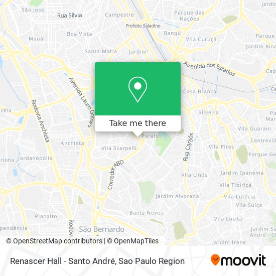 Mapa Renascer Hall - Santo André