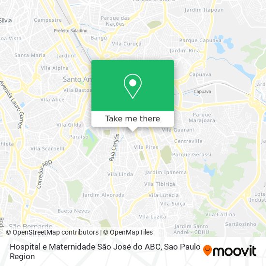 Mapa Hospital e Maternidade São José do ABC