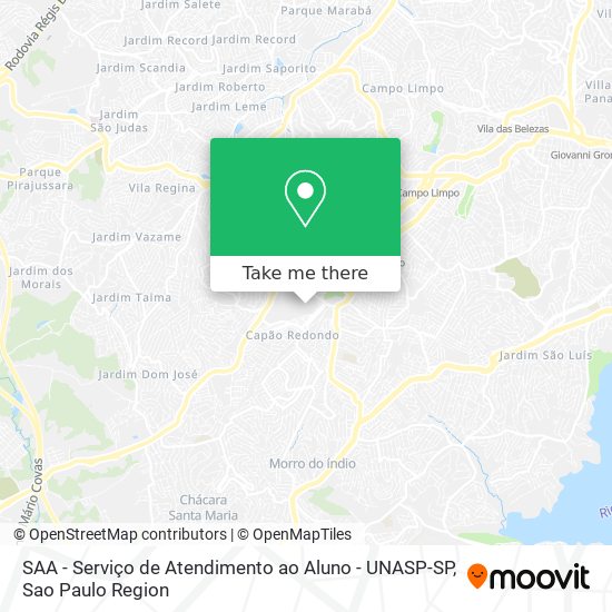 SAA - Serviço de Atendimento ao Aluno - UNASP-SP map
