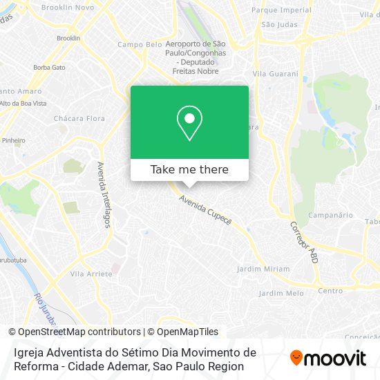 Mapa Igreja Adventista do Sétimo Dia Movimento de Reforma - Cidade Ademar