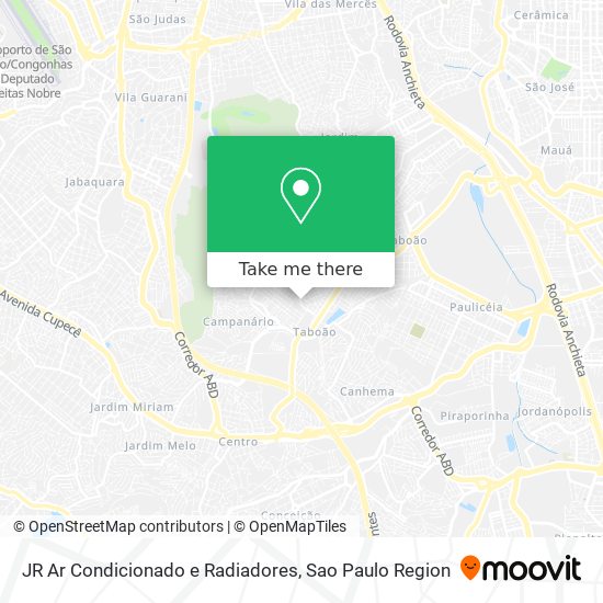 JR Ar Condicionado e Radiadores map