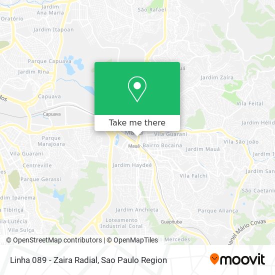 Linha 089 - Zaira Radial map