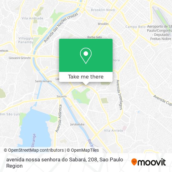 Mapa avenida nossa  senhora do Sabará, 208