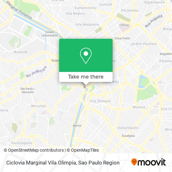Ciclovia Marginal Vila Olimpia map