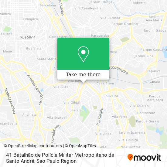 Mapa 41 Batalhão de Polícia Militar Metropolitano de Santo André