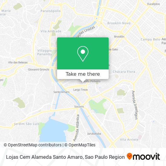 Lojas Cem Alameda Santo Amaro map
