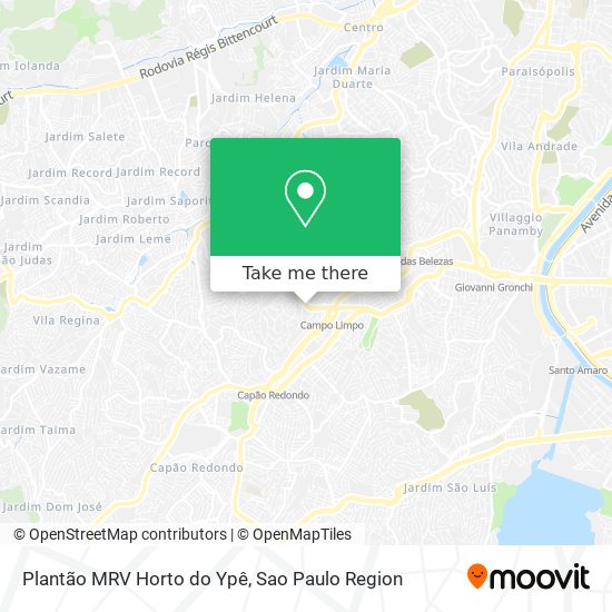 Mapa Plantão MRV Horto do Ypê