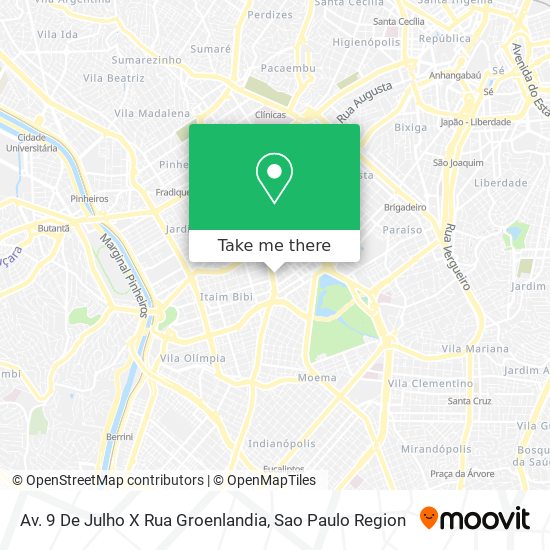 Av. 9 De Julho X Rua Groenlandia map