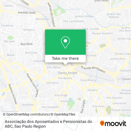 Associação dos Aposentados e Pensionistas do ABC map