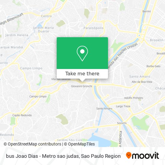 bus Joao Dias - Metro sao judas map