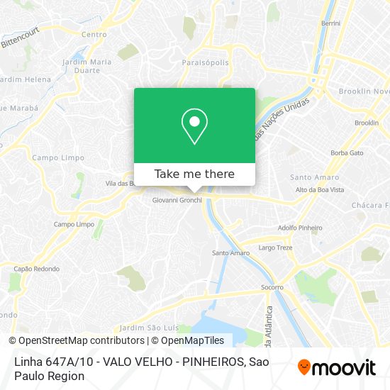 Linha 647A / 10 - VALO VELHO - PINHEIROS map