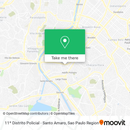 11º Distrito Policial - Santo Amaro map