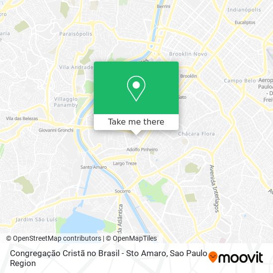 Mapa Congregação Cristã no Brasil - Sto Amaro