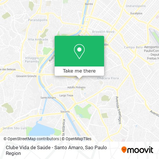 Clube Vida de Saúde - Santo Amaro map