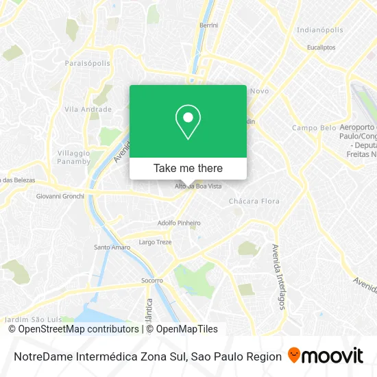 NotreDame Intermédica Zona Sul map