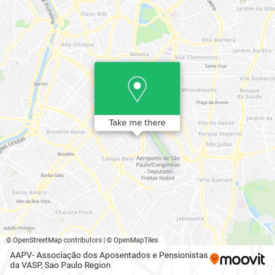 AAPV- Associação dos Aposentados e Pensionistas da VASP map