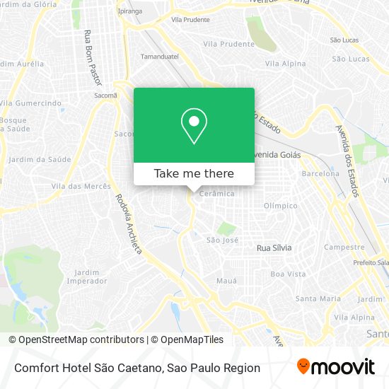 Comfort Hotel São Caetano map