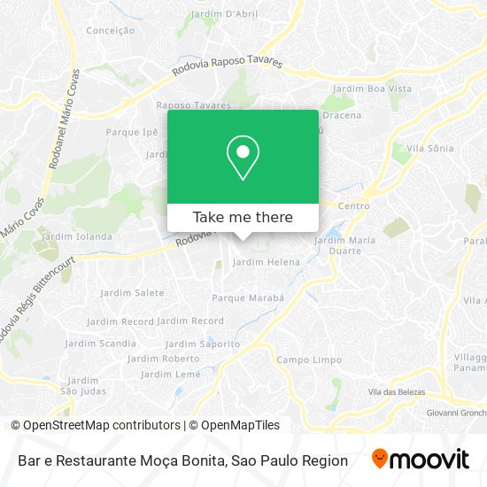 Mapa Bar e Restaurante Moça Bonita