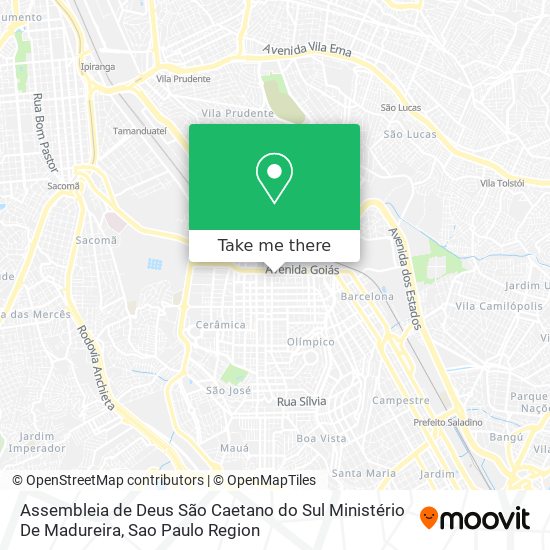 Mapa Assembleia de Deus São Caetano do Sul Ministério De Madureira