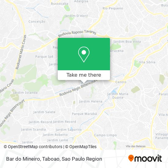 Mapa Bar do Mineiro, Taboao