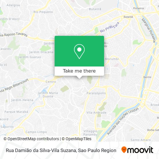 Mapa Rua Damião da Silva-Vila Suzana