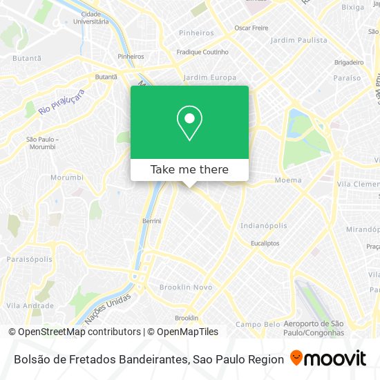 Mapa Bolsão de Fretados Bandeirantes