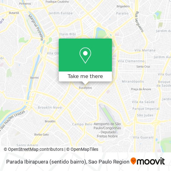 Mapa Parada Ibirapuera (sentido bairro)