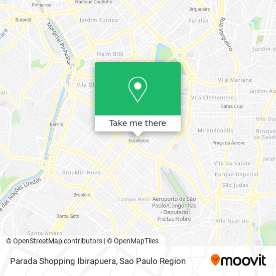 Mapa Parada Shopping Ibirapuera