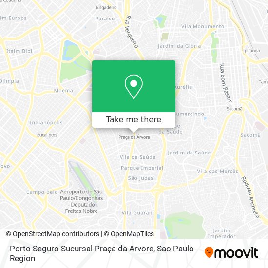 Mapa Porto Seguro Sucursal Praça da Arvore