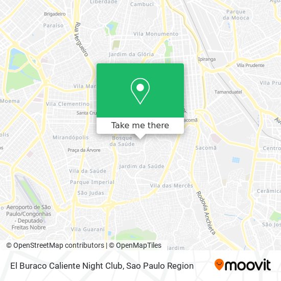 El Buraco Caliente Night Club map